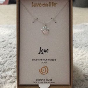 Dog Paw Sterling Silver Necklace